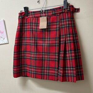 Boden Red Plaid Mini Skirt